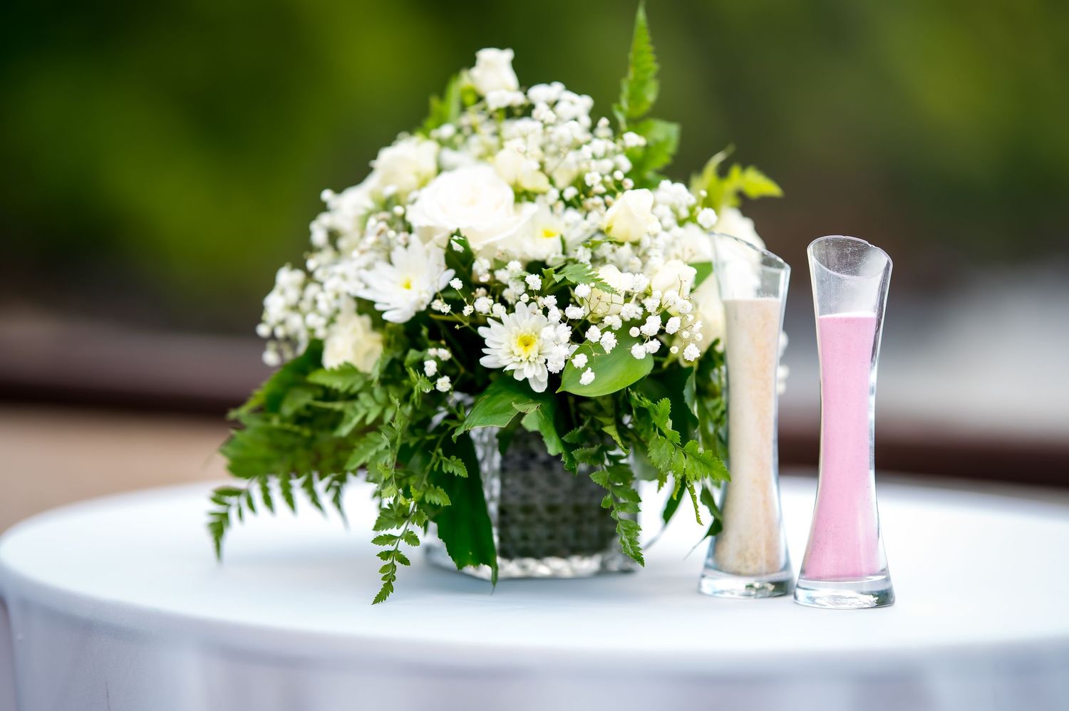 Elegant wedding decor setup in St Lucia with romantic beach design, floral arrangements, and destination wedding styling details
