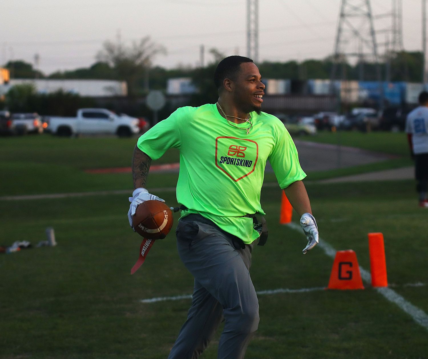 Adult Recreation League football game action photographed in Dallas, Texas by Precision Photos TX photographer