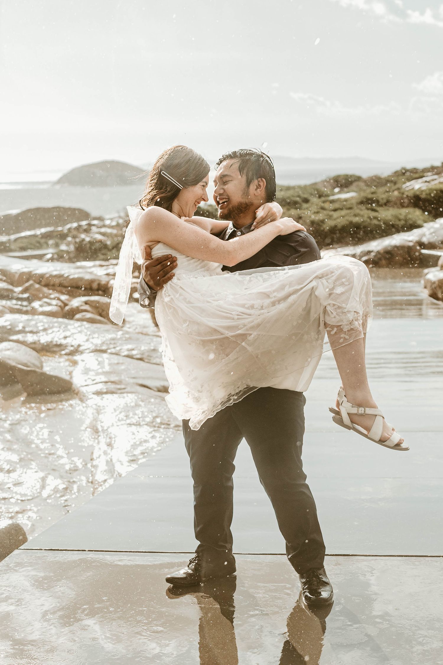 romantic rain wedding love