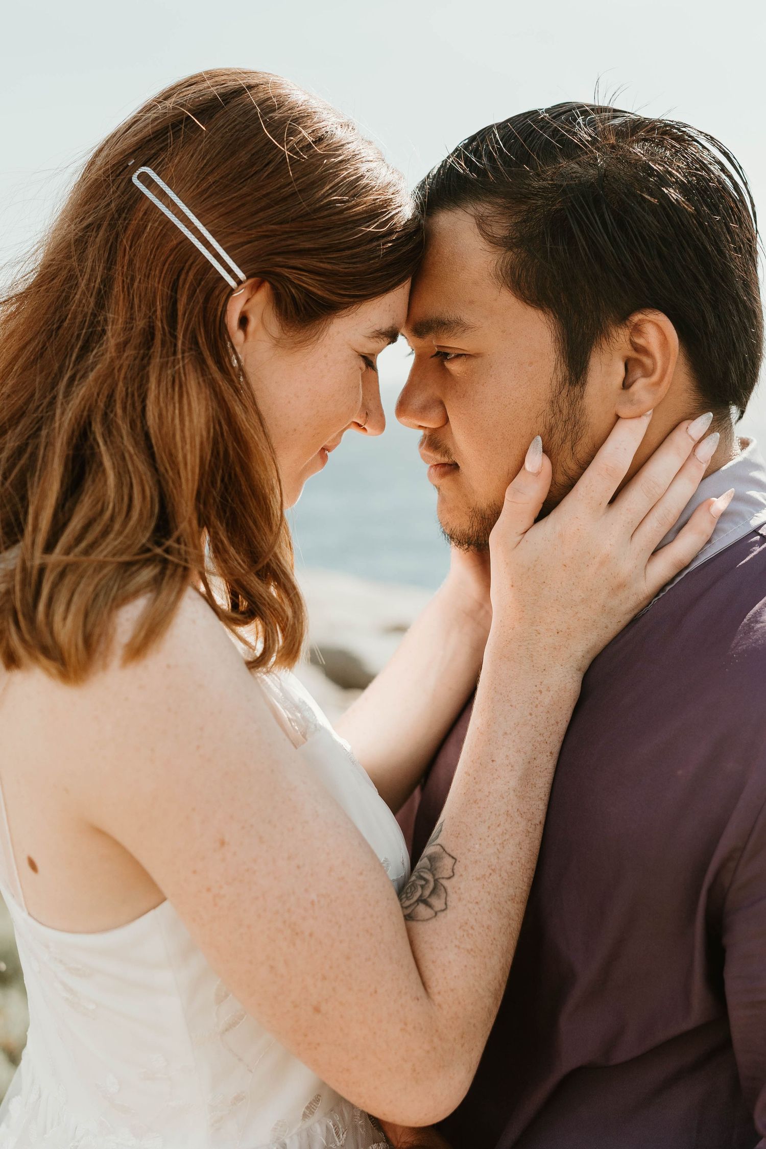sunny cliff side wedding