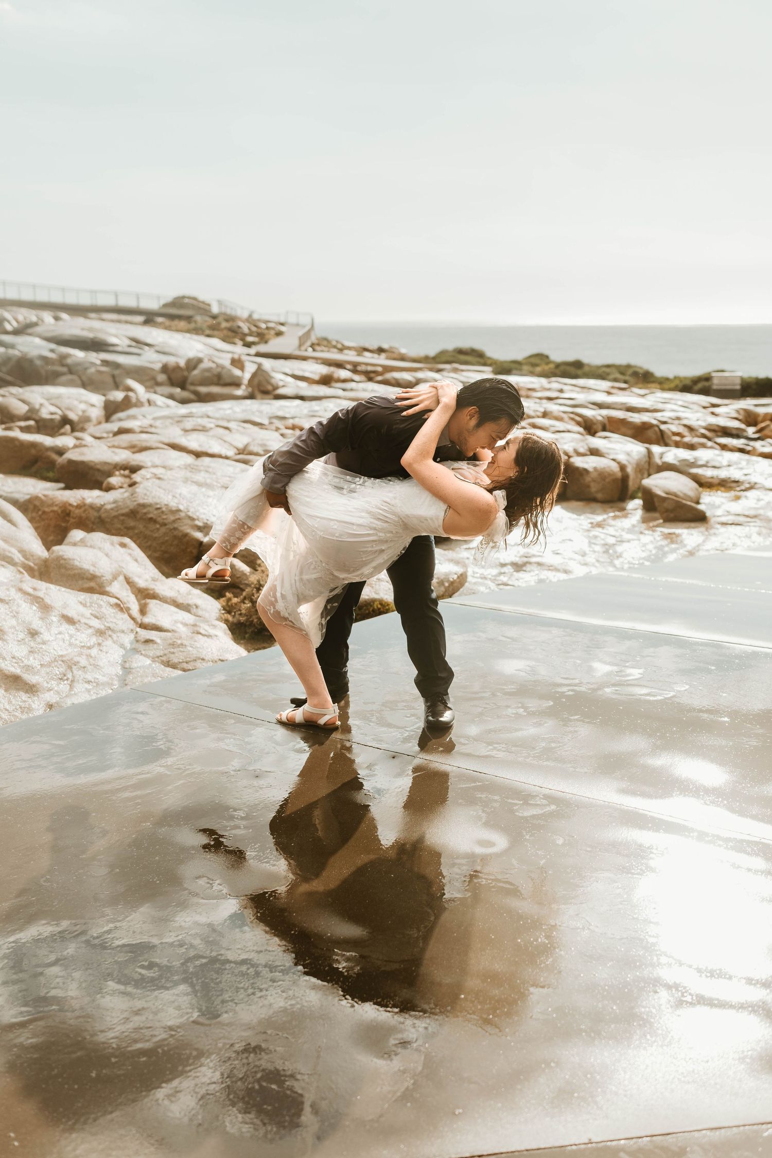 romantic rain wedding love