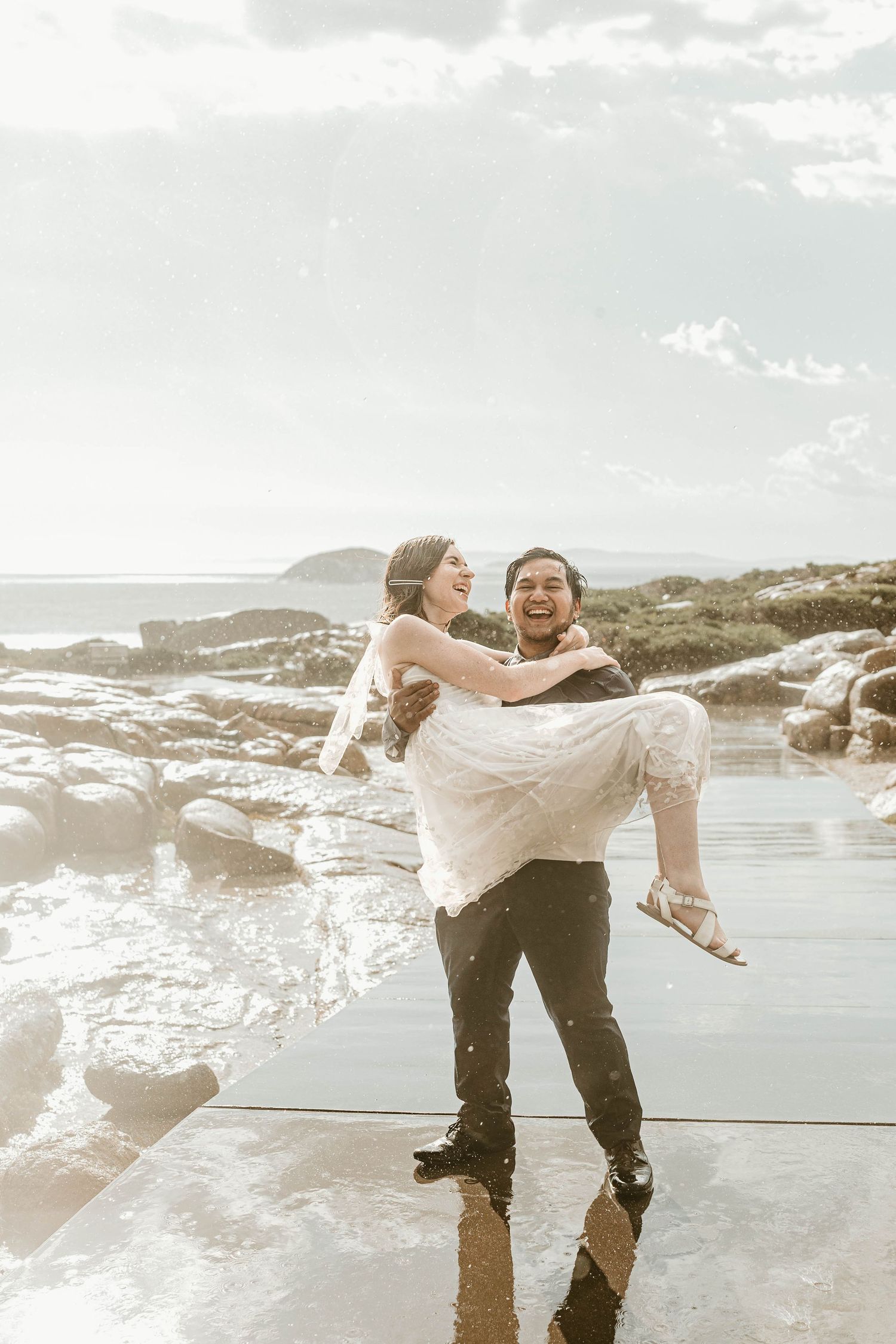 romantic rain wedding love