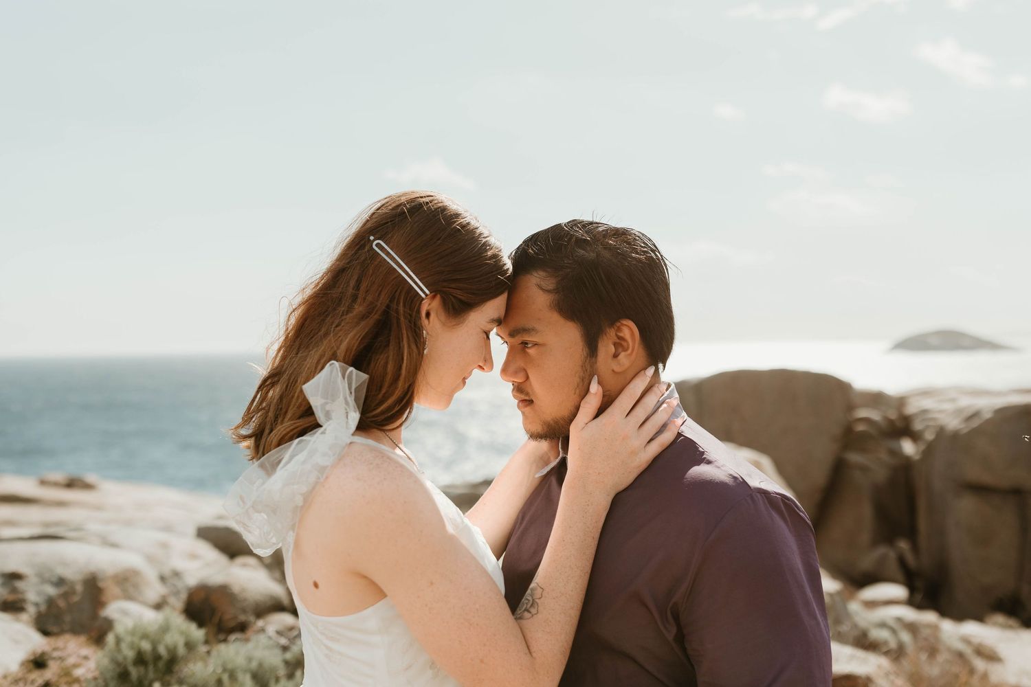 sunny cliff side wedding