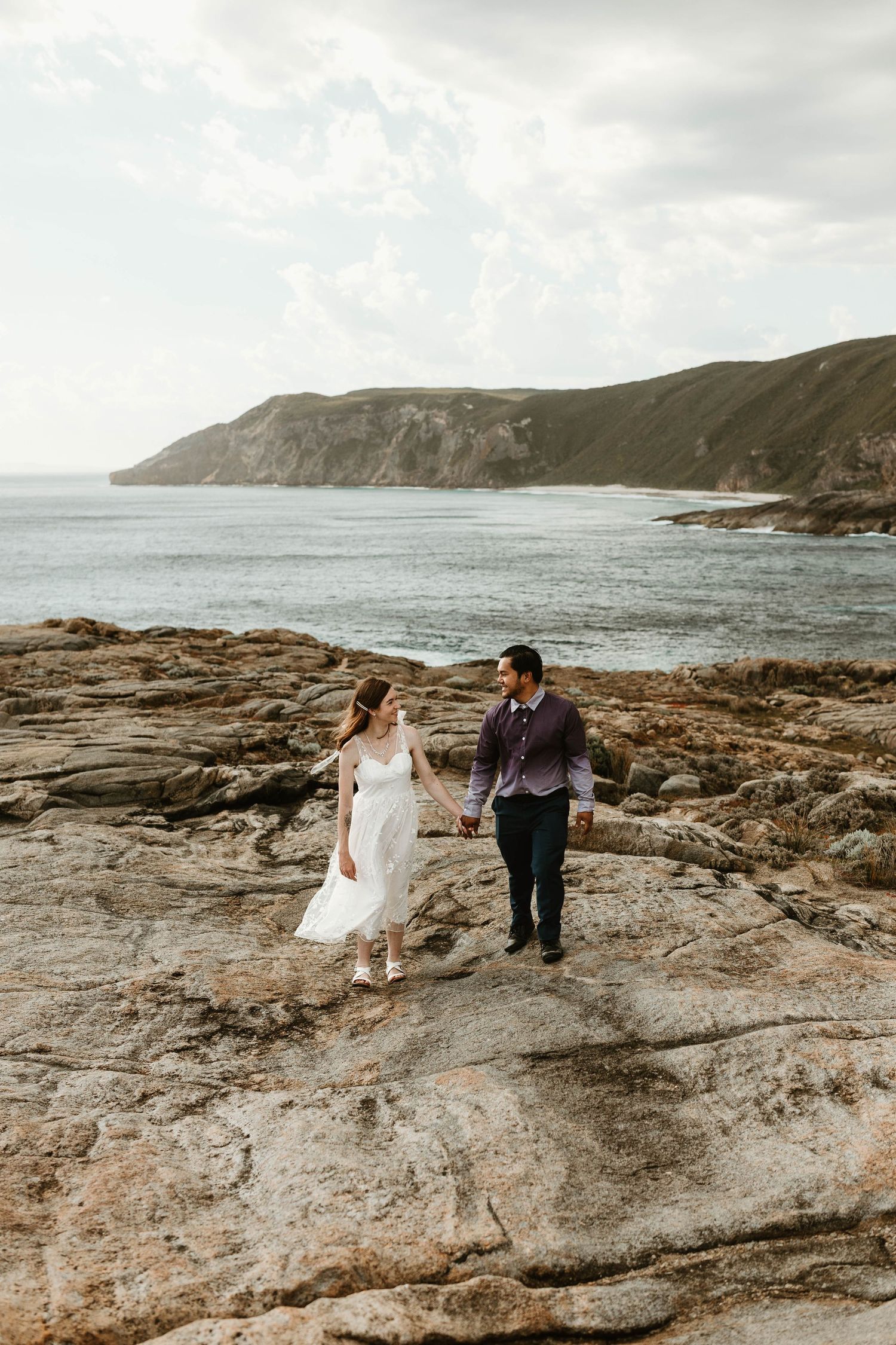 sunny cliff side wedding