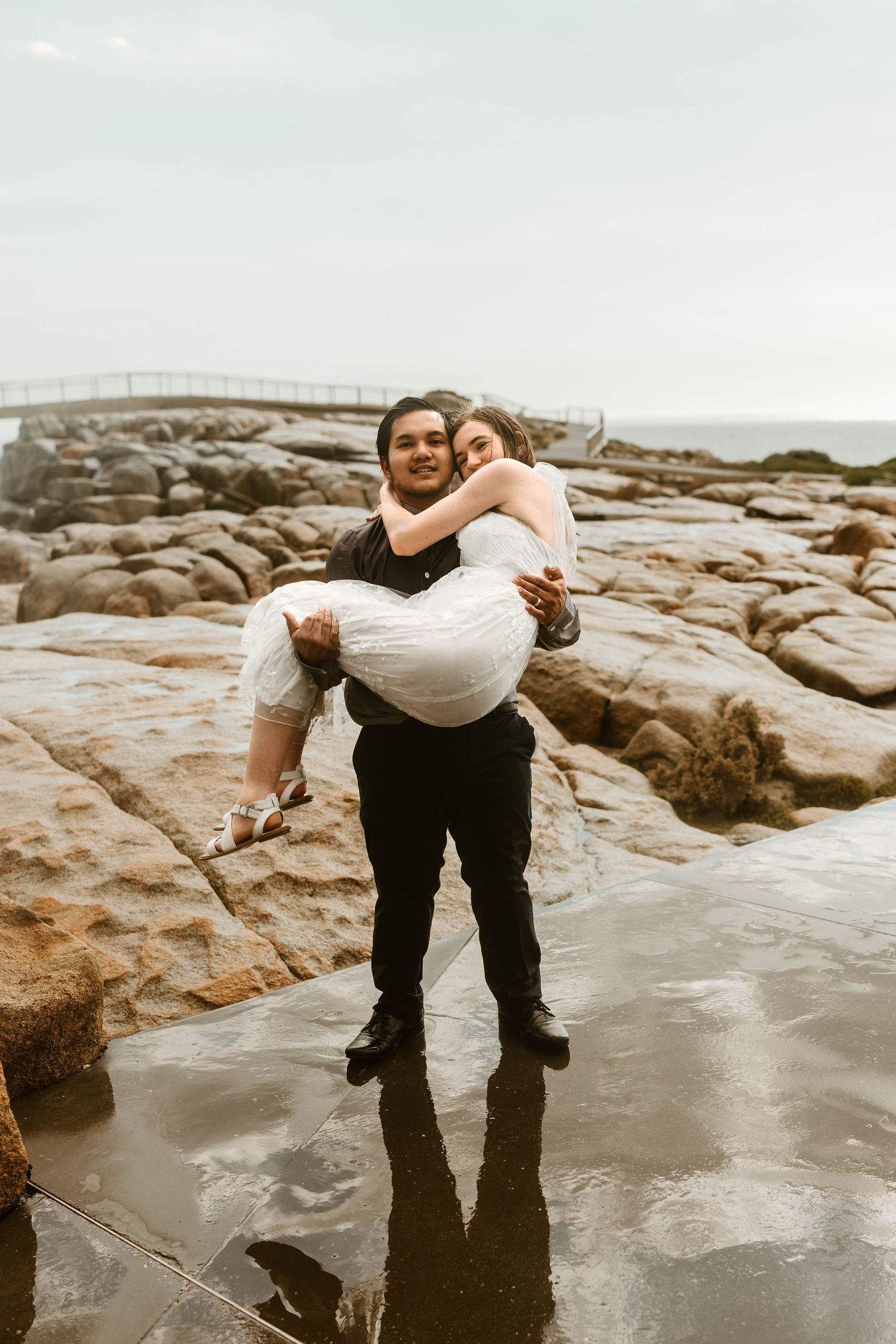 romantic rain wedding love