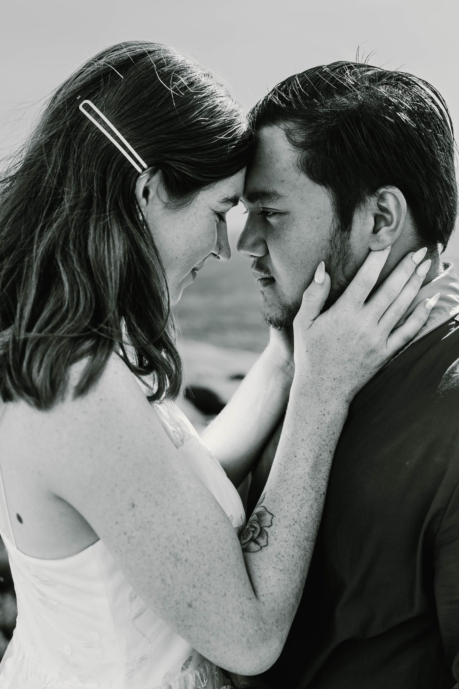 sunny cliff side wedding