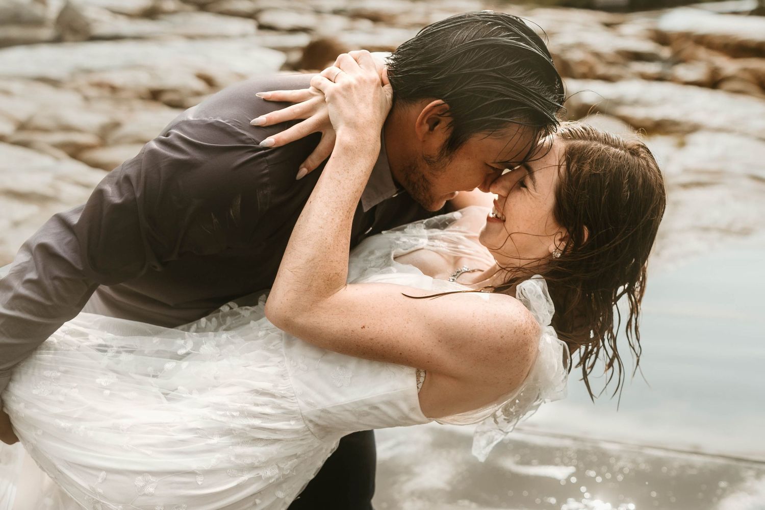 romantic rain wedding love