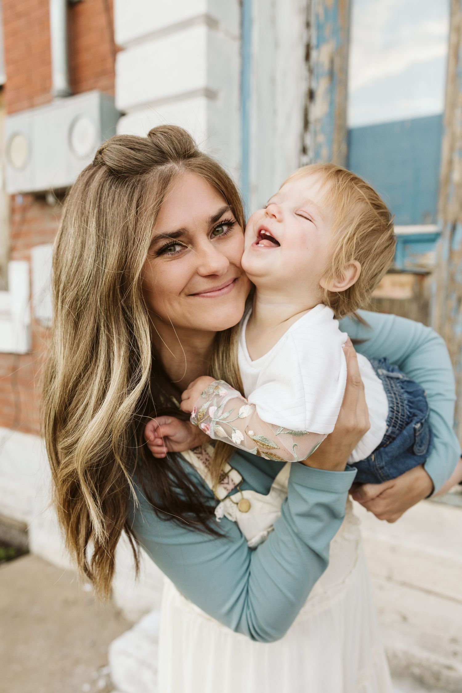 Candid lifestyle series showing joyful moments between parent and child.