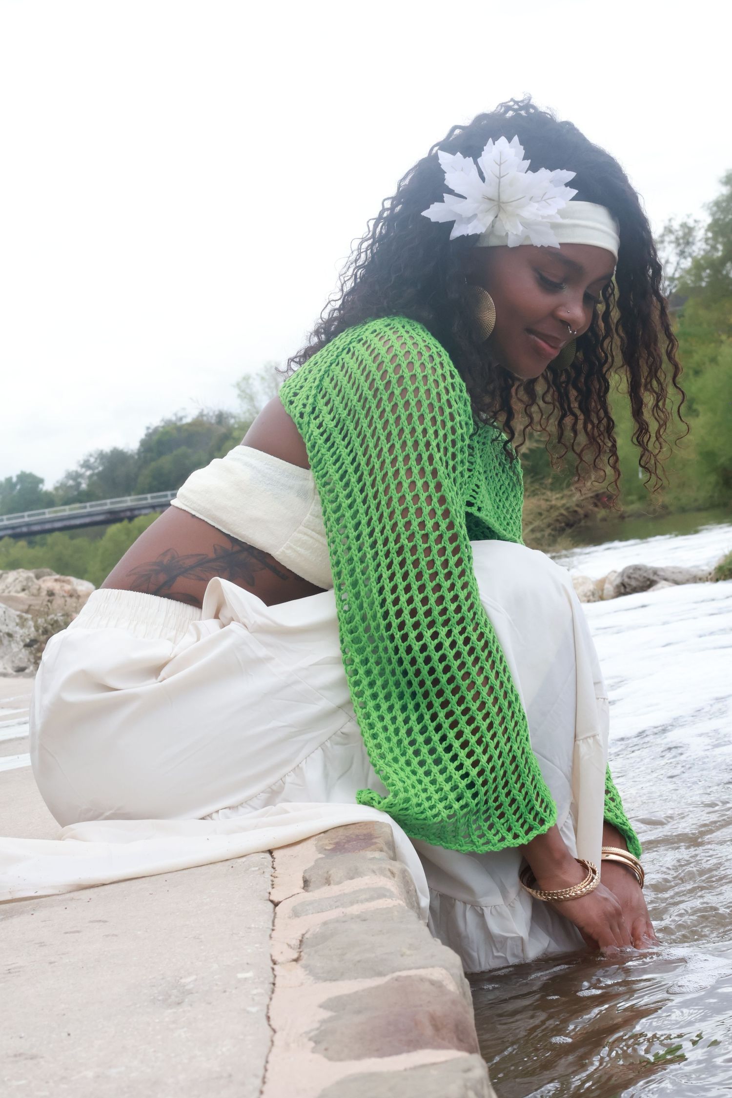 Birthday portrait in river