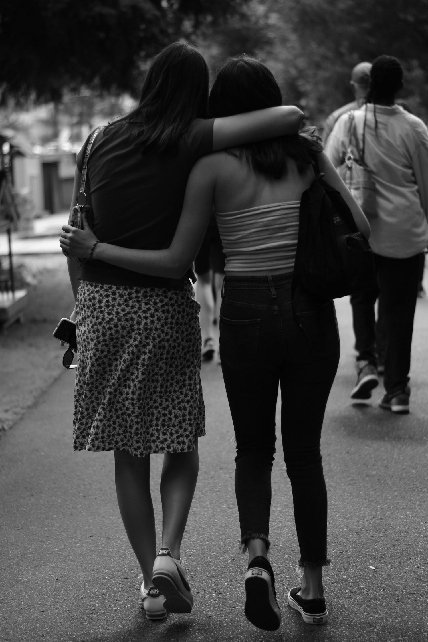 Candid black and white portrait