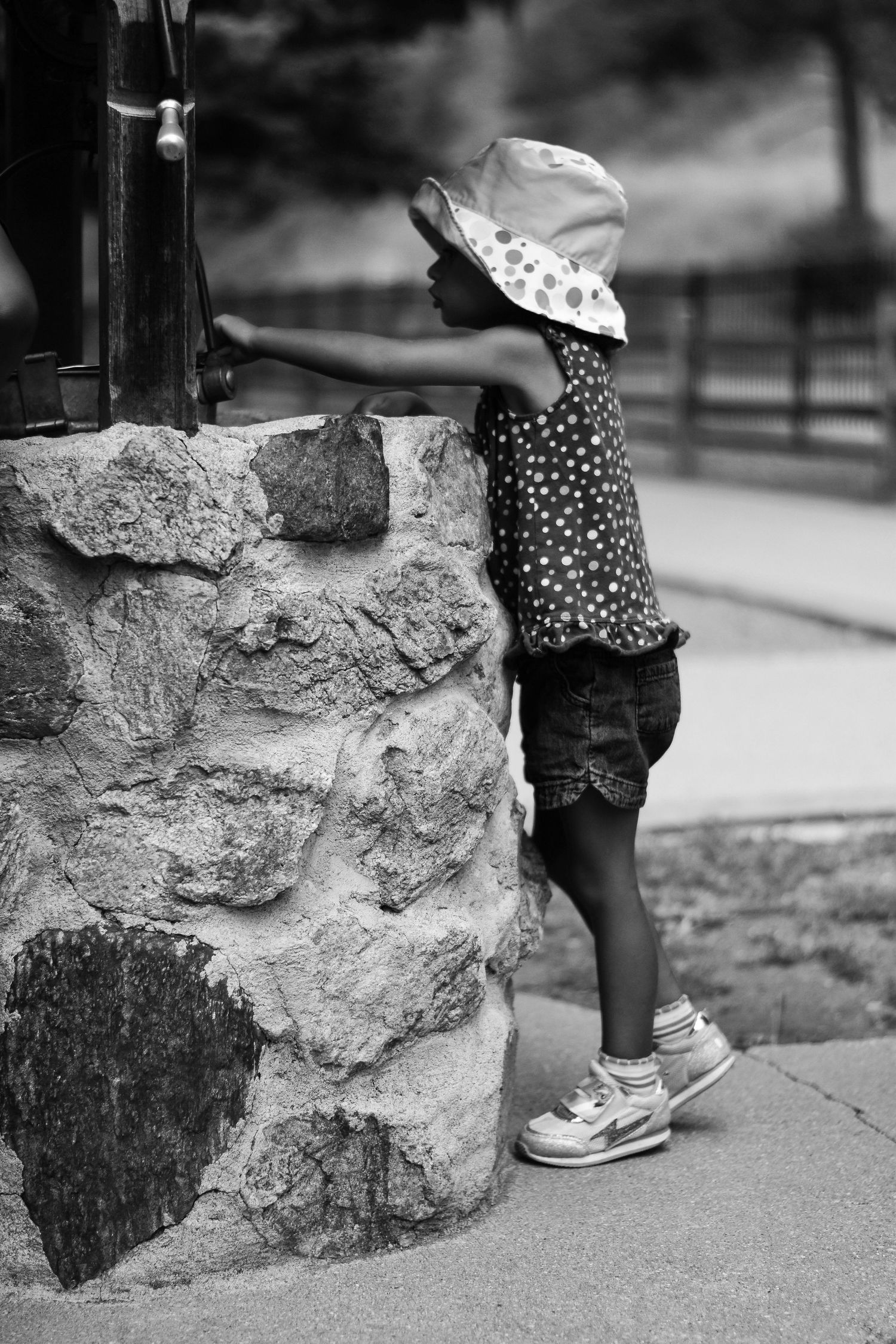 Black and white child portrait