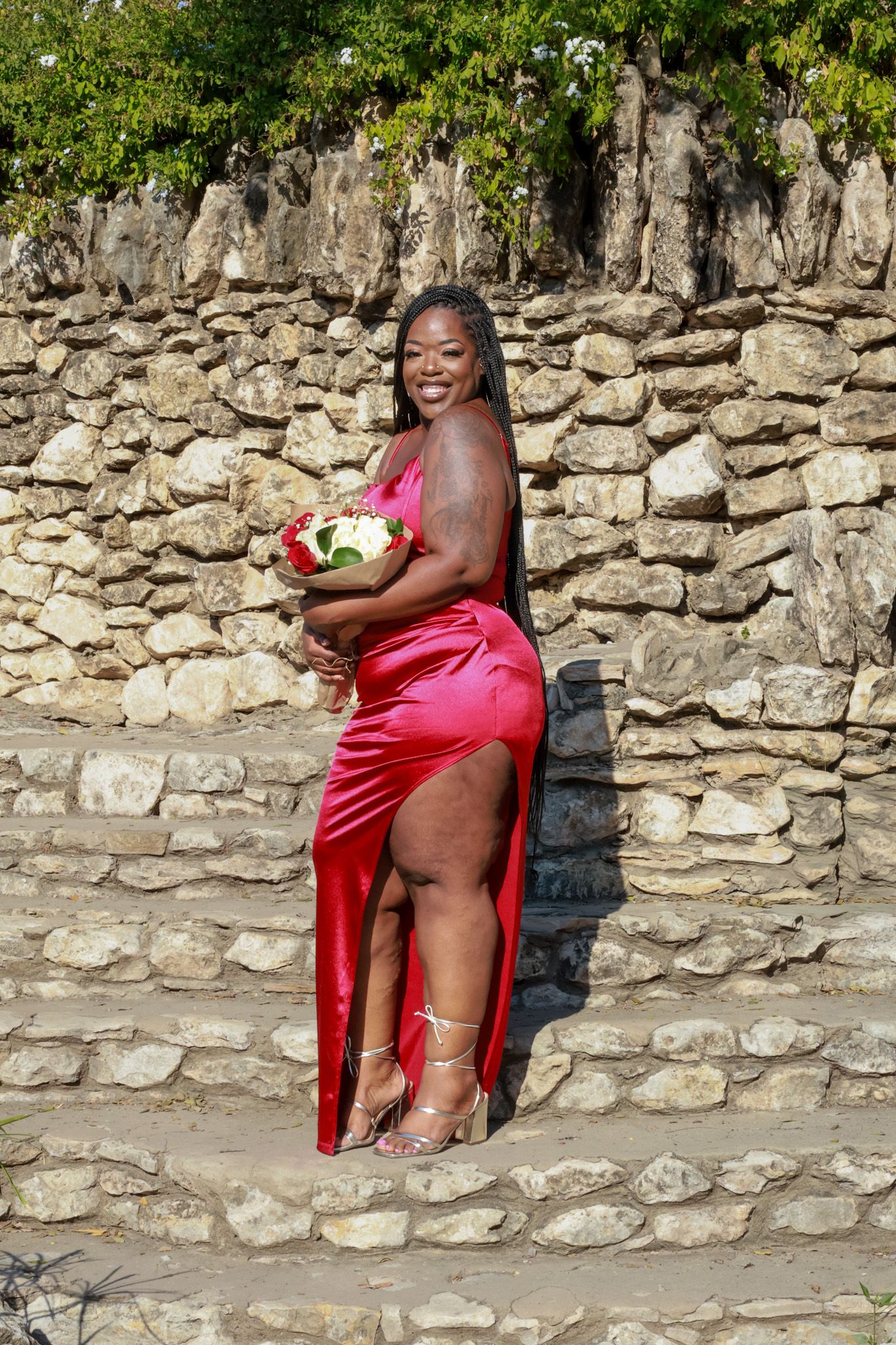 Birthday portrait in red dress