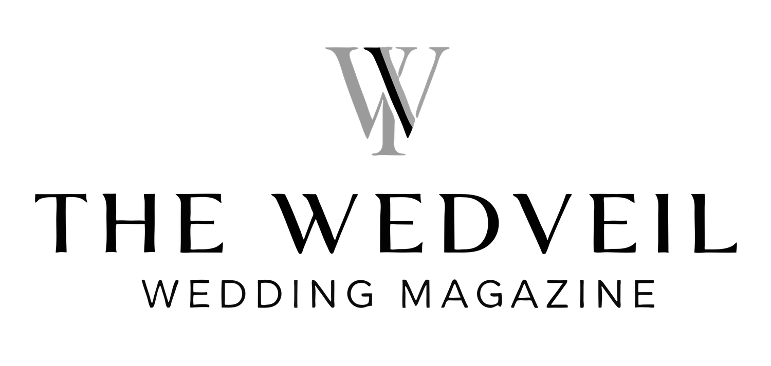 The WedVeil Wedding Magazine logo featuring elegant serif typography and a stylized double-W monogram in silver.