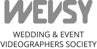 Gray logo of the Wedding and Event Videographers Society (WEVSY) with bold stylized text and full organization name below.