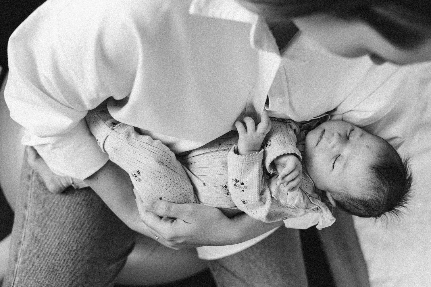 newborn baby photographed in cuddle with mother in Canberra