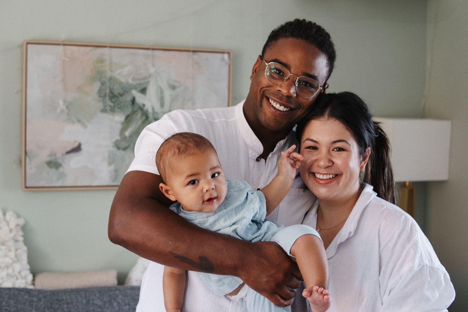 Family of three in family photoshoot in Canberra