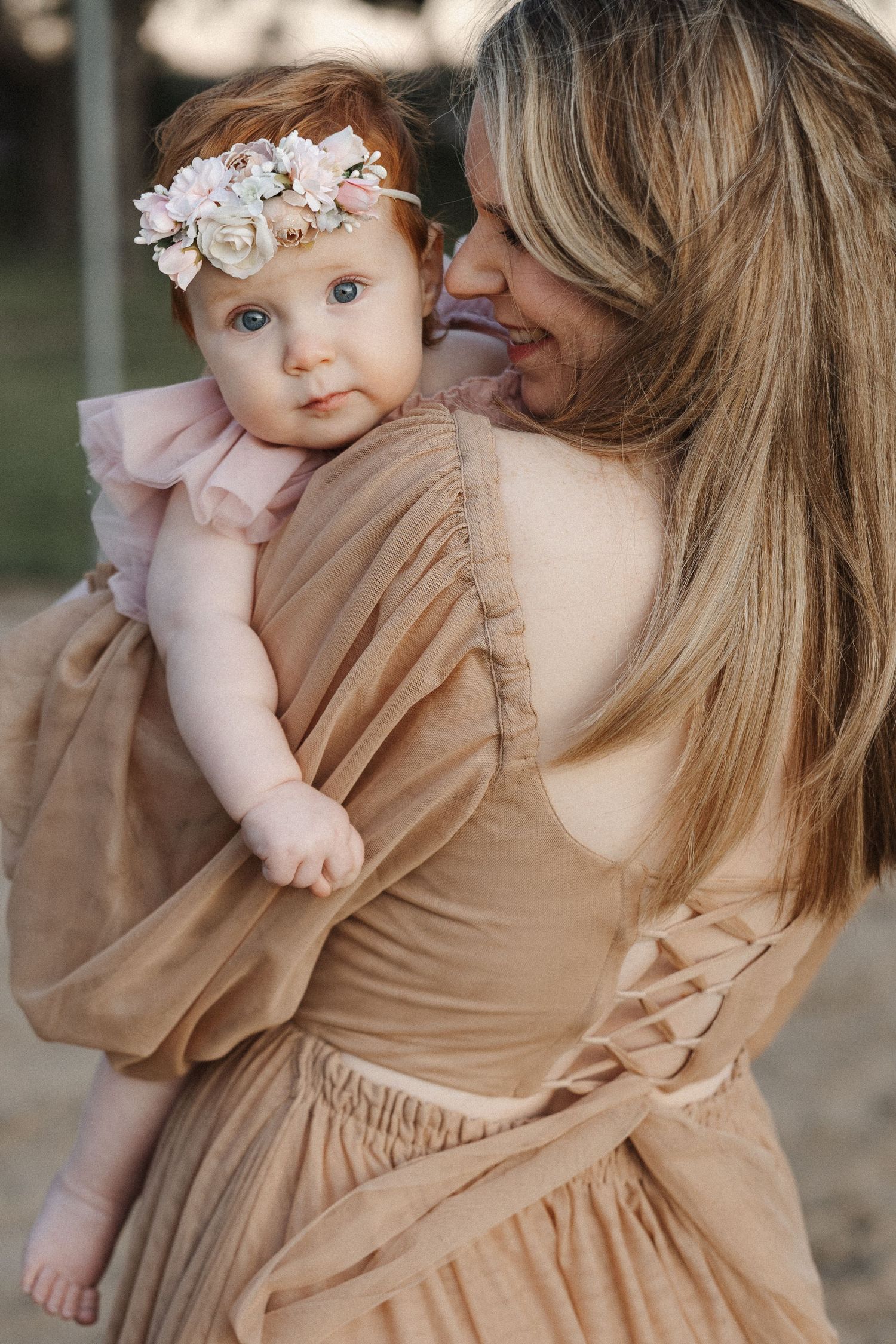 Mother and baby in milestone family photoshoot Canberra
