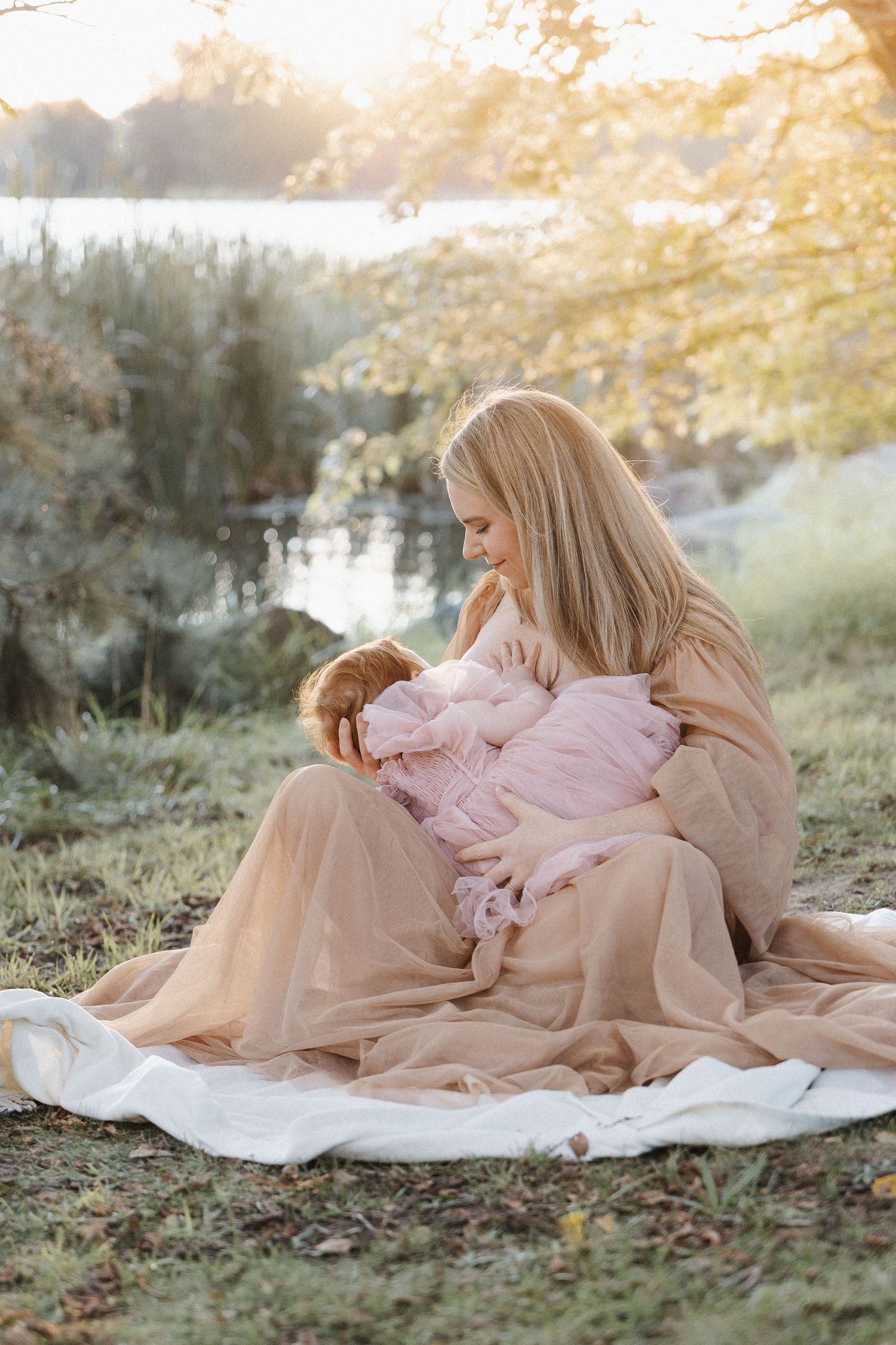 One year breastfeeding milestone photoshoot in Canberra with family photographer