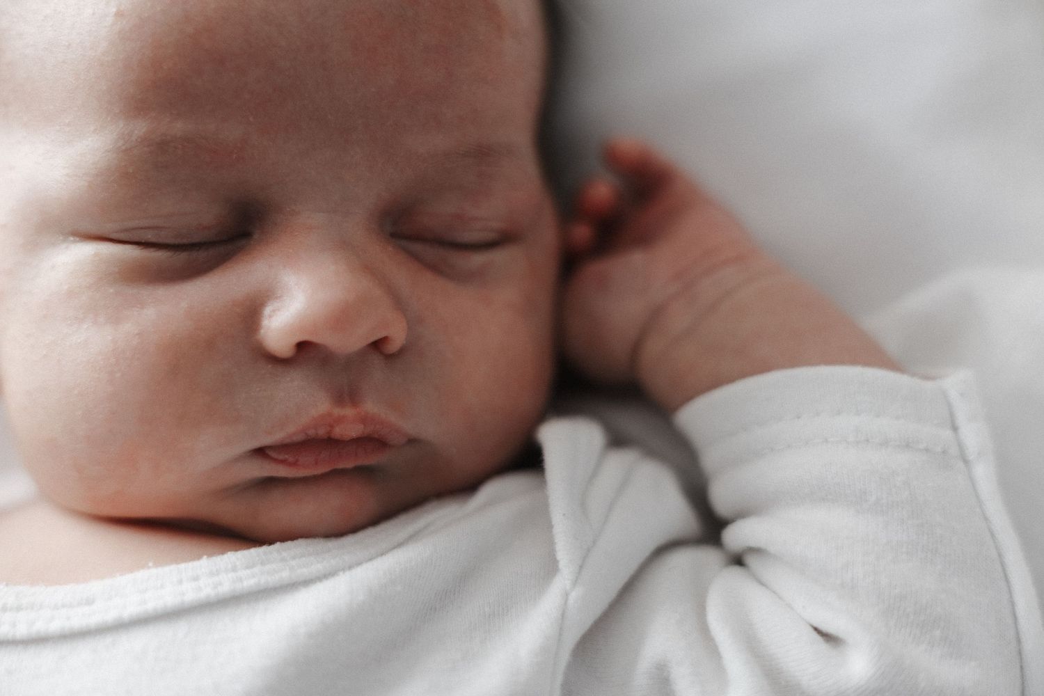 Sweet sleeping peaceful baby in Canberra photo studio
