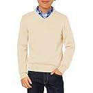 Collection of men's casual button-down shirts in neutral beige and cream colors displayed in a row.