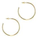 Gold hoop earrings in various sizes displayed horizontally.