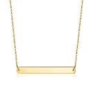 Delicate gold necklaces with minimal pendant designs arranged in a row.
