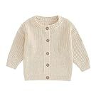Ivory cable knit sweater with button details and classic crew neckline.