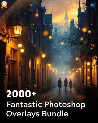 Moody street scene with glowing lanterns and silhouettes walking in foggy evening atmosphere.