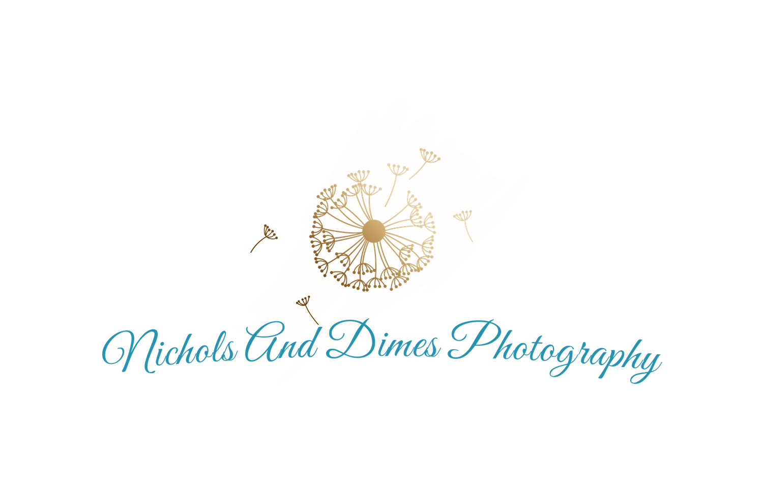 Decorative logo design featuring a dandelion and text for photography business.