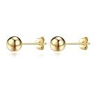 Gold ball stud earrings shown against white background.