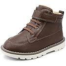 Brown leather boots with white soles shown in multiple product views.