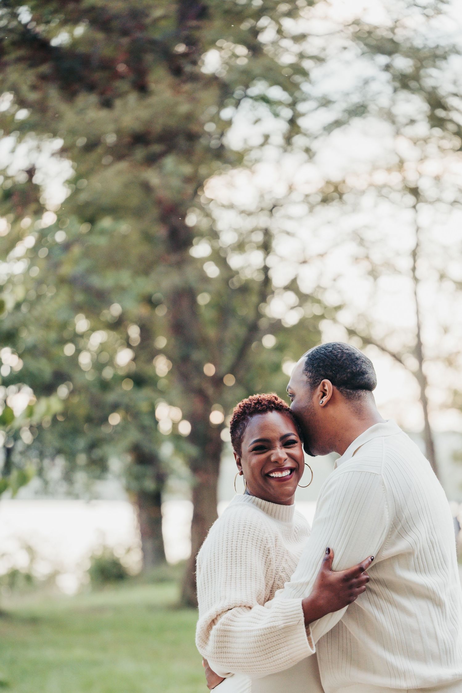 Engagement photos, love captured on film. Pretty evening light