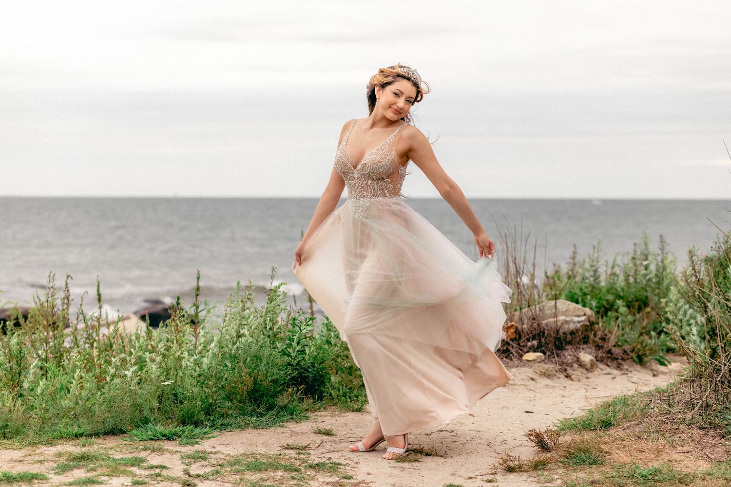 Candid portrait of a woman smiling during a lifestyle portrait session in Connecticut — Minmo Photography