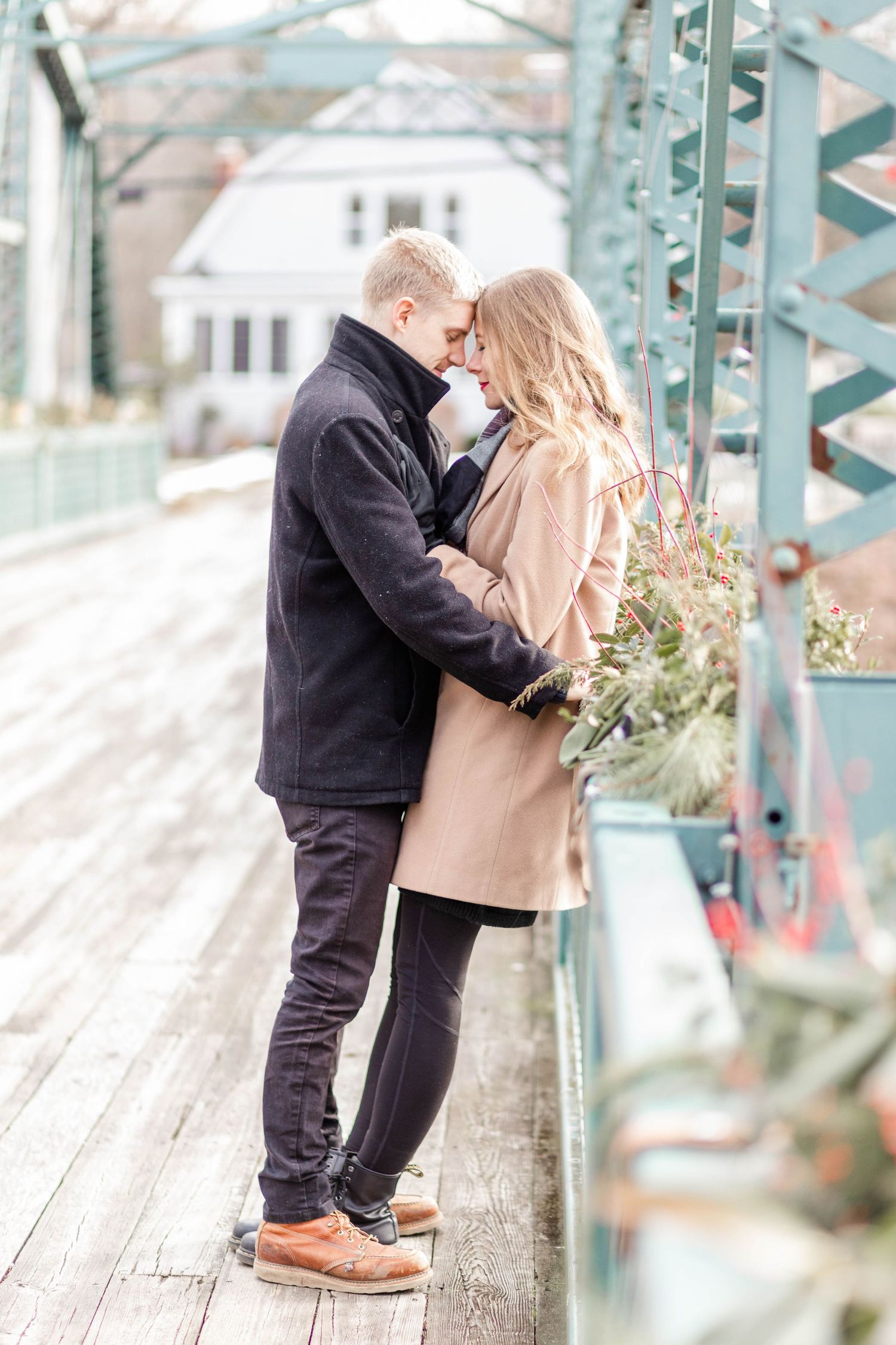 Two people embracing during a Connecticut couples photography session — Minmo Photography
