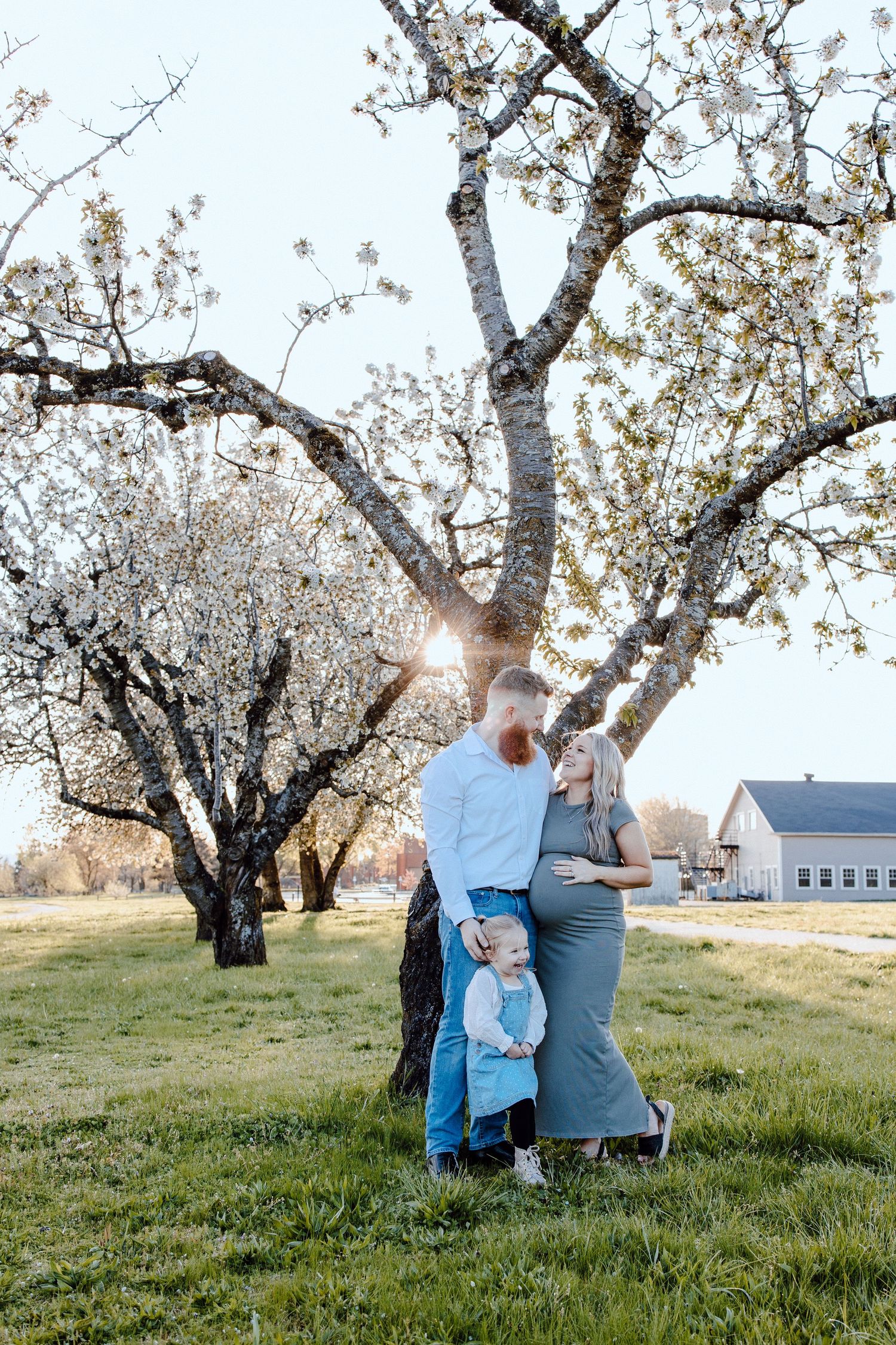 Cherry Blossom Maternity Photo in Idaho