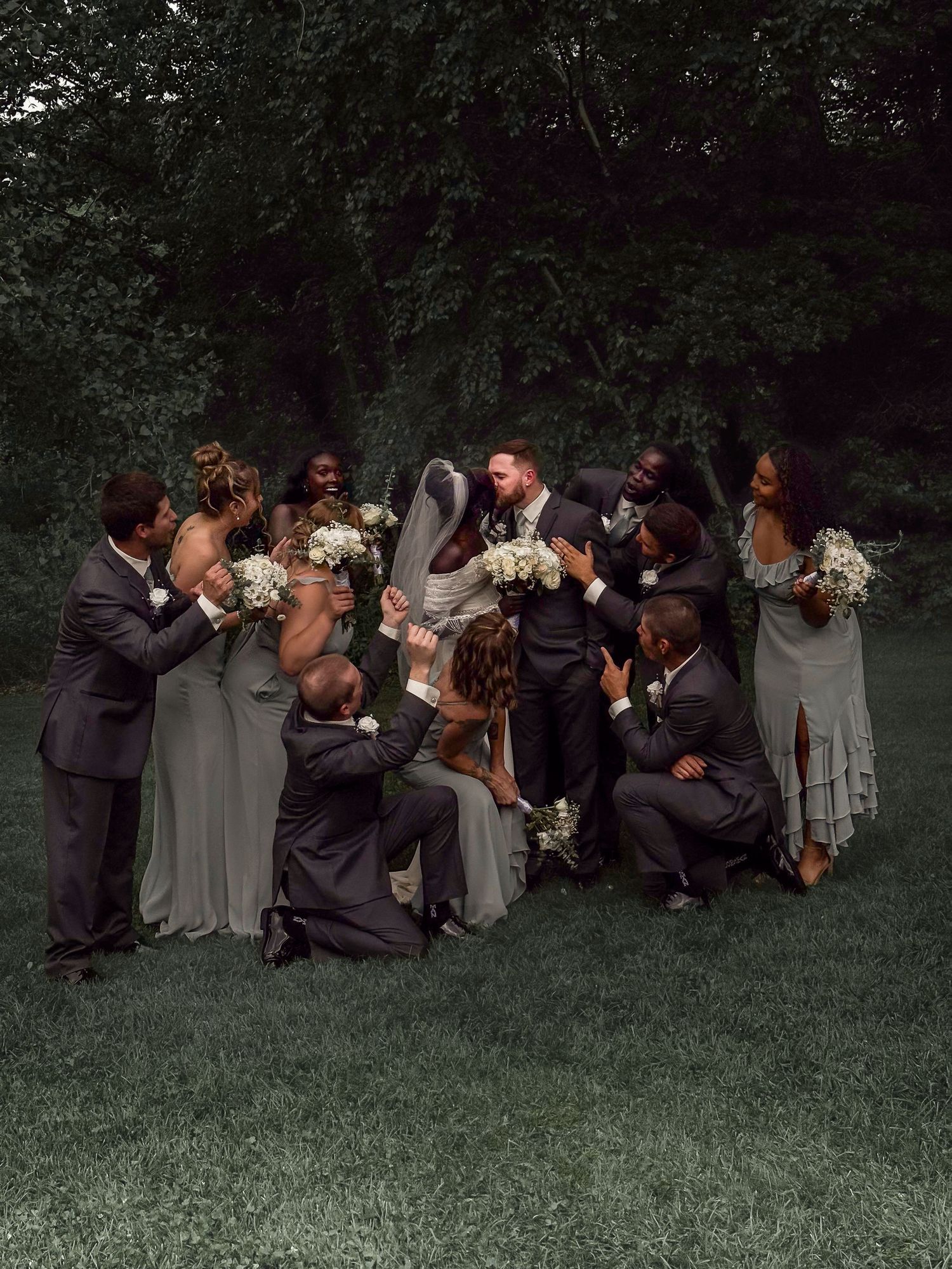 Bride and Groom wedding party shot at Northern Oaks Events Wedding Venue in Sauk Rapids Minnesota