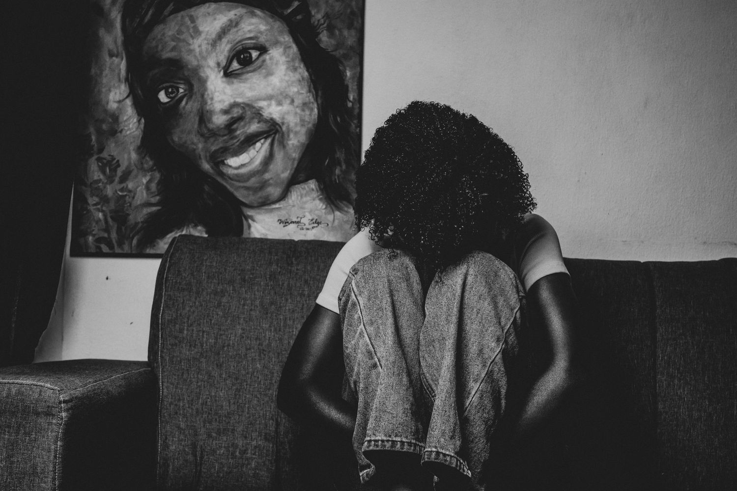 A woman alone.
