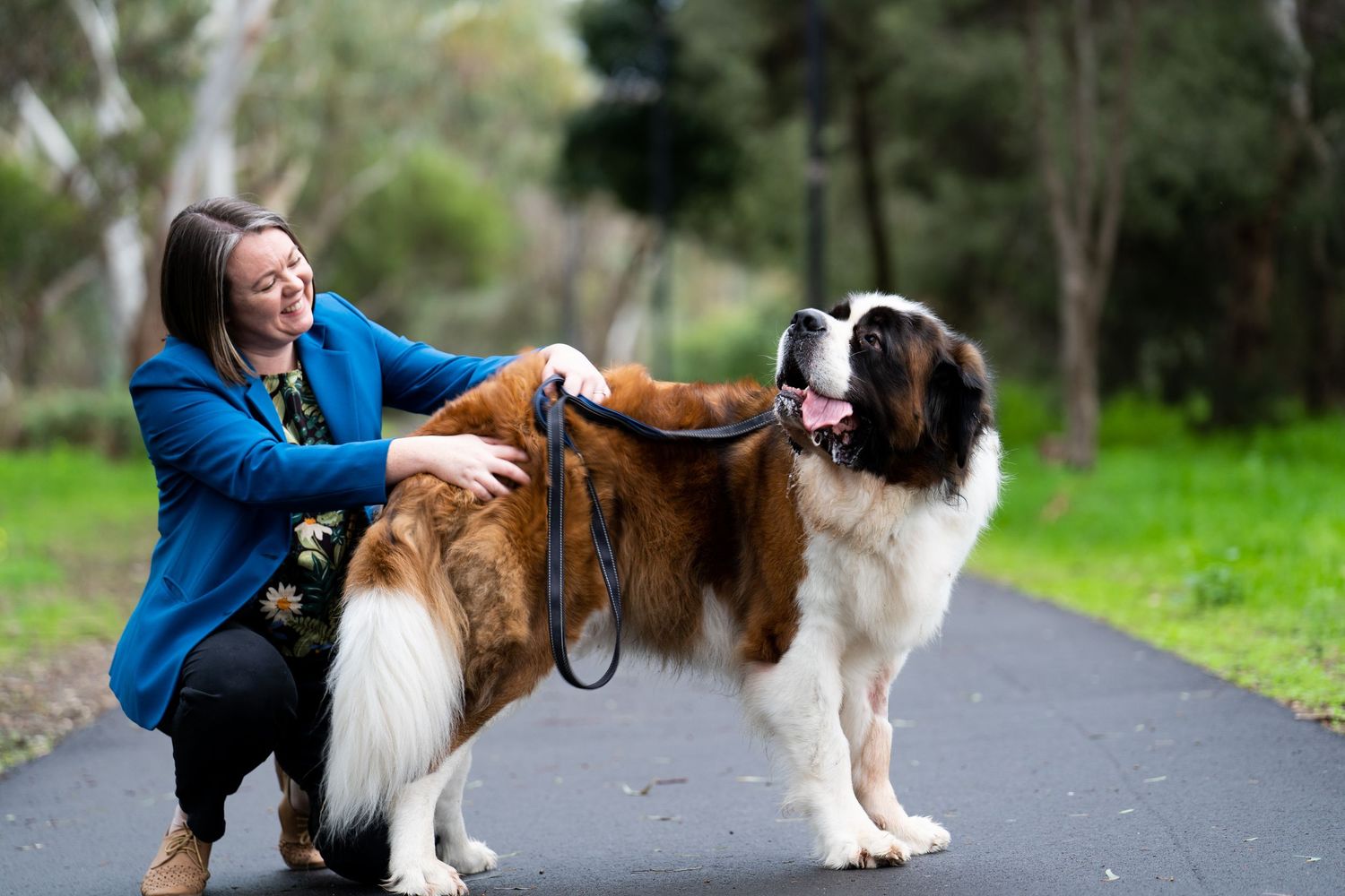 owner and dog