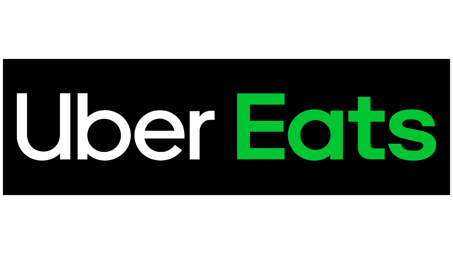 Uber Eats logo displayed in black and green text against a white background.