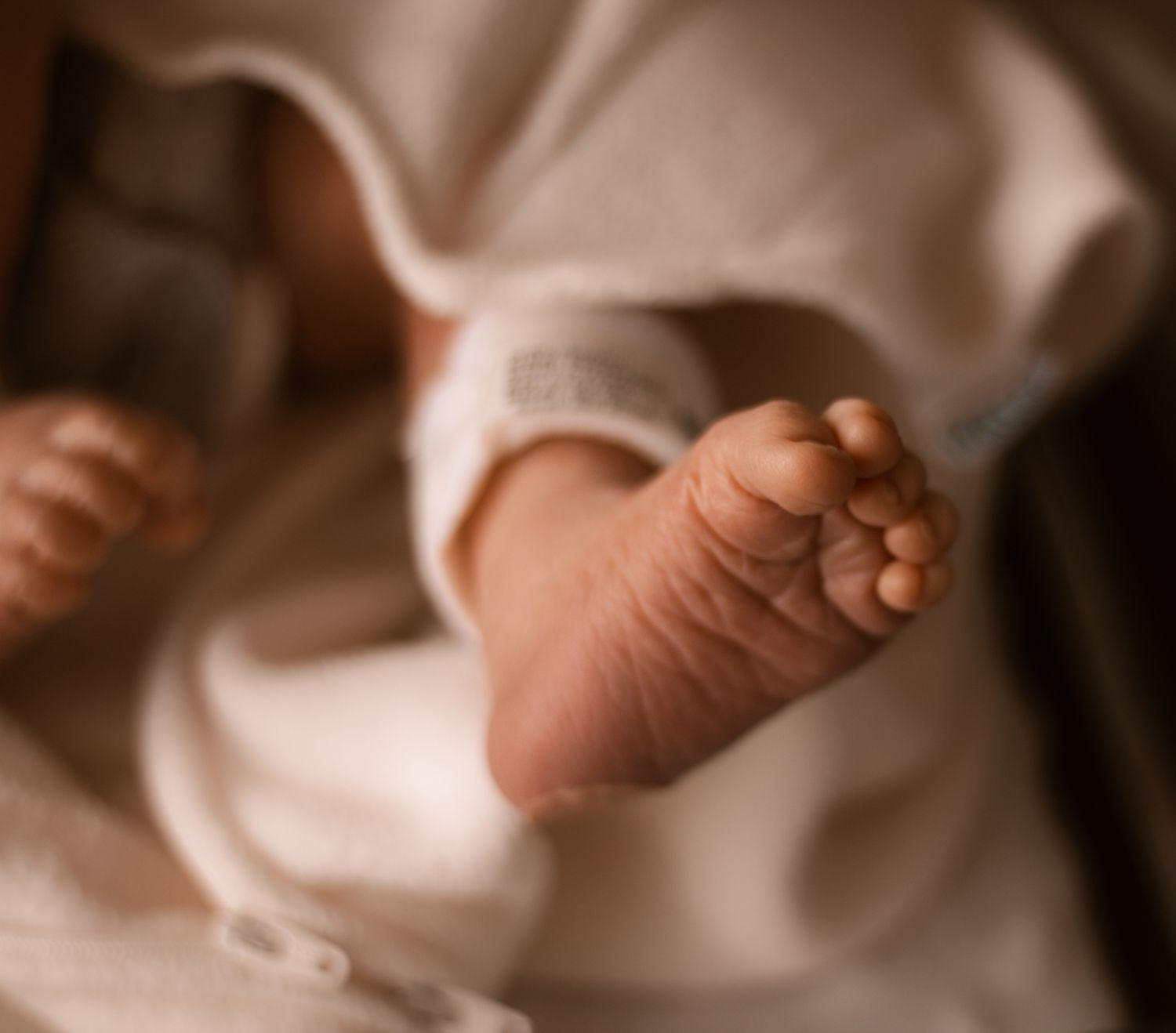 Close-up photo of a baby boy's tiny foot, 24 hours after being born in Brookings, SD