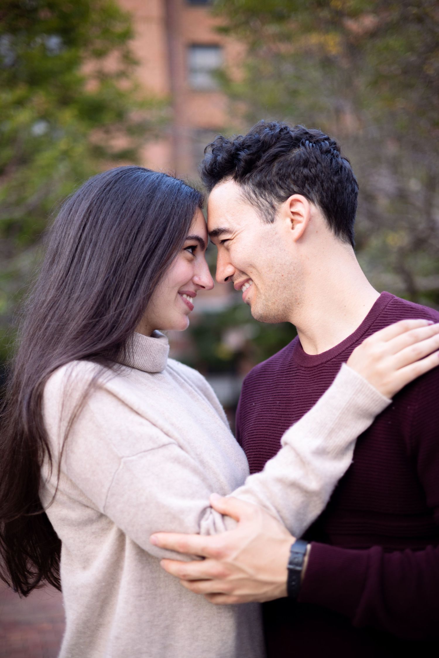 Couple smiling nose to nose photography