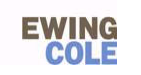 Ewing Cole company logo in brown and blue text on white background.