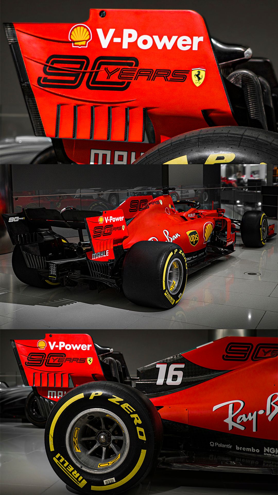 Ferrari Formula 1 race car with V-Power Shell sponsorship and number 16.