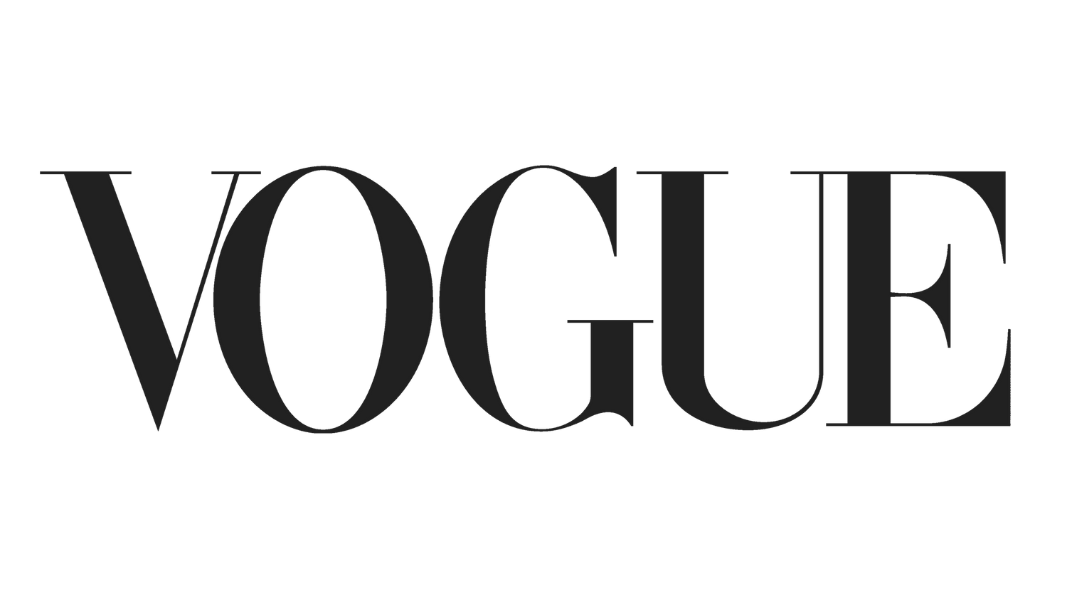 Vogue magazine logo in classic black typography.