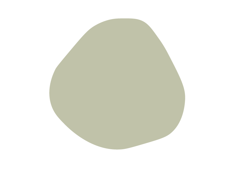Abstract sage green organic blob shape on white background, modern minimalist design element.