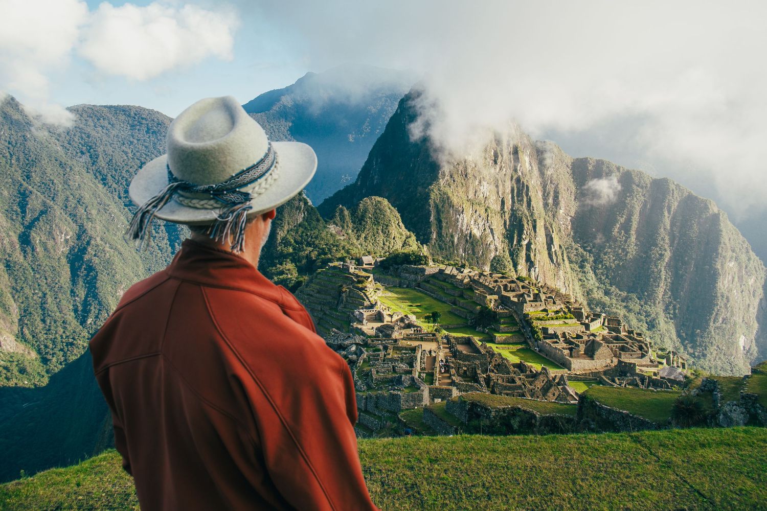 Traveler looking at Machu Picchu