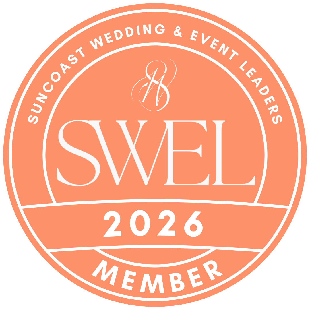 SWEL 2026 Member badge for Suncoast Wedding & Event Leaders, coral circular seal.