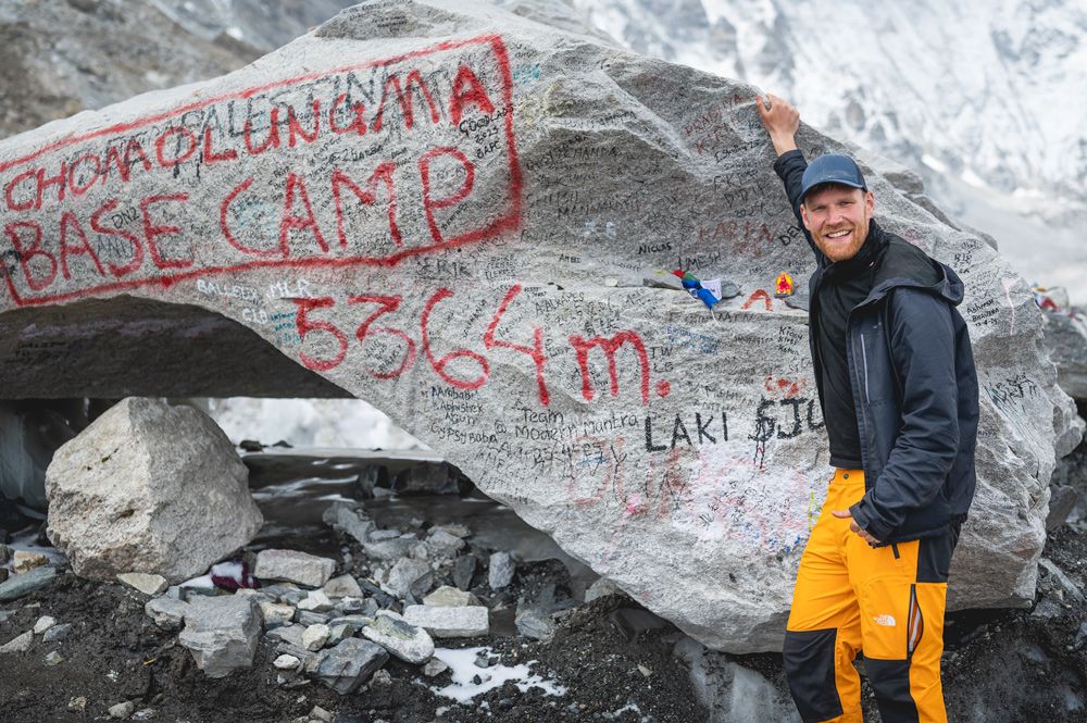 The photographer, Michael, at Everest Base Camp.