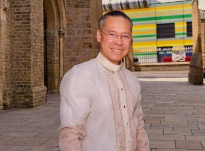 Portrait of guest in formal Barong Tagalog outdoors at Culture Day by ARIETA Studios.