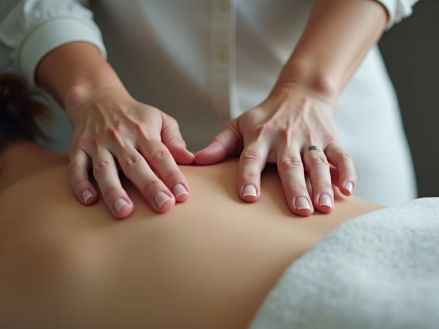 Praticienne - Mains sur le dos